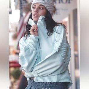 Daily Practice by Anthropologie Mock Neck Half Zip Pullover